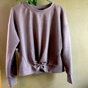 Cynthia Rowley soft large gray athleisure twist cotton sweatshirt. New w/o tags